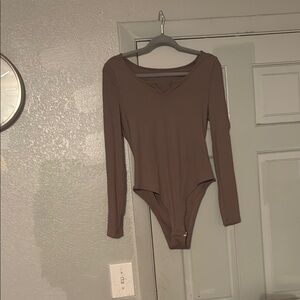 Brown Long Sleeve Bodysuit